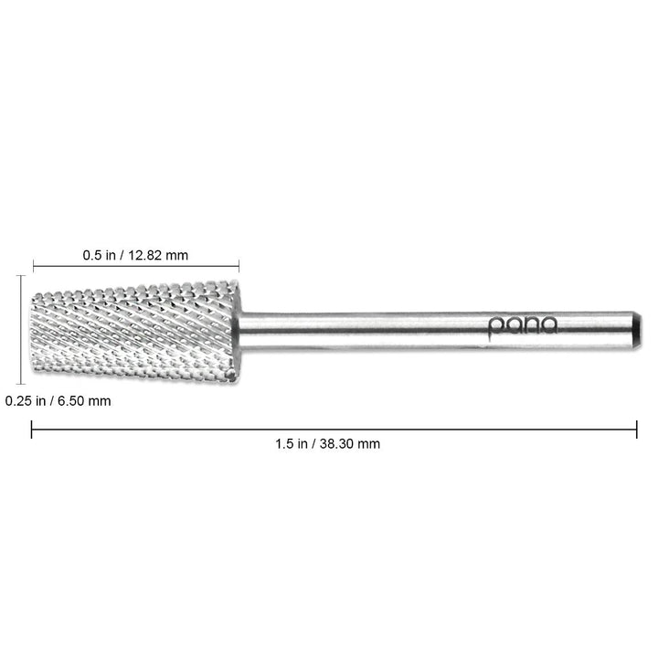 Pana Professional USA SILVER TAPERED Barrel Bit Nail Drill (Grit: FINE - F) 3/32 Shank Size