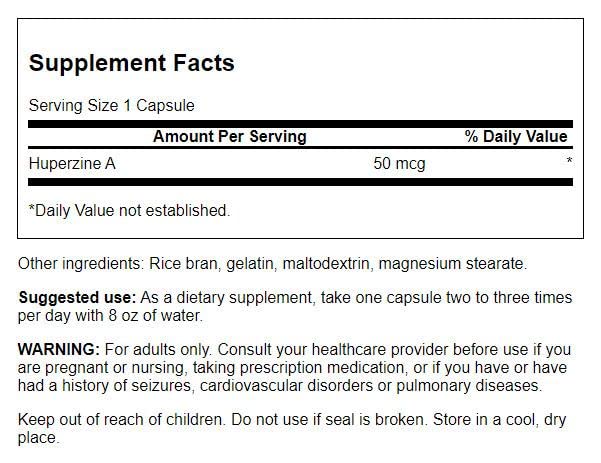 Swanson Huperzine A 50 mcg 60 Capsules