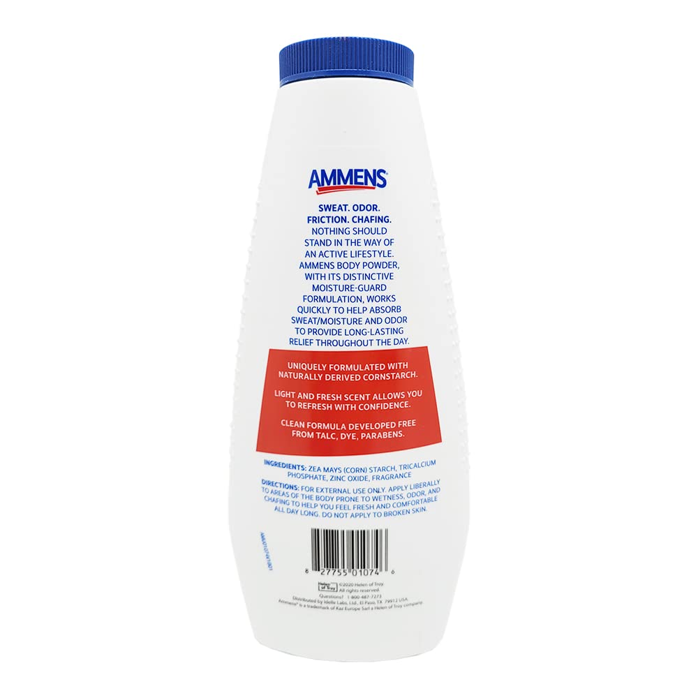 Ammens Talc-Free Medicated Powder. Original, Fresh Sensation, Moisture Absorption, Extreme Comfort. 311g. Pack of 6