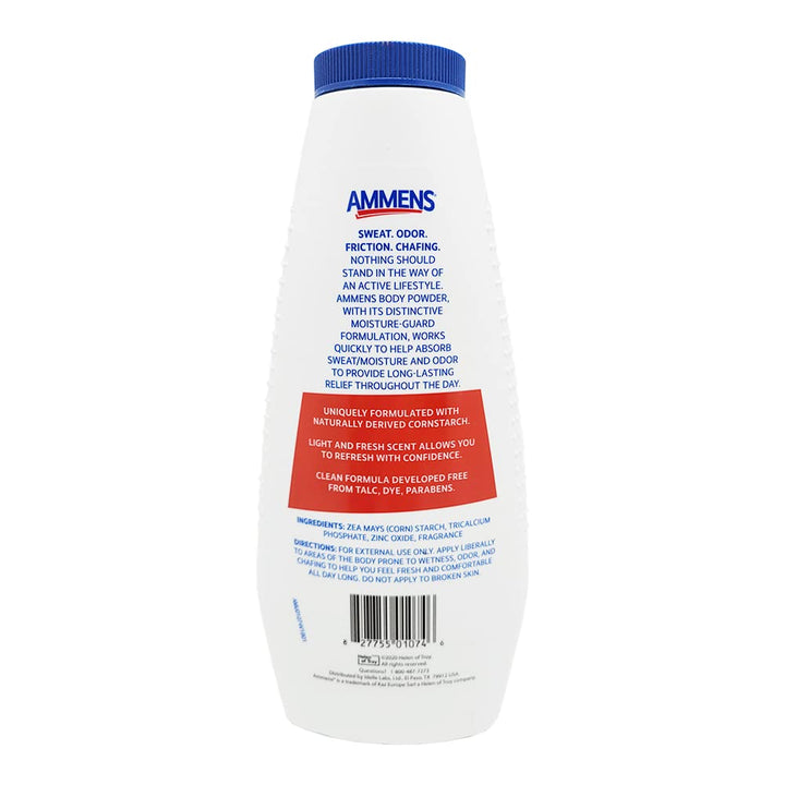 Ammens Talc-Free Medicated Powder. Original, Fresh Sensation, Moisture Absorption, Extreme Comfort. 311g. Pack of 6