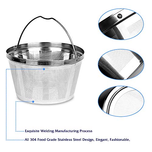 8-12 Cup Reusable Basket Permanent Coffee Filter, Perfect Fit 8-12 Cup Mr Coffee, Black &amp; Decker, BUNN, Cuisinart and Hamilton Beach Basket-Style Coffee Maker Filters (Black &amp; Decker Coffee Filter)