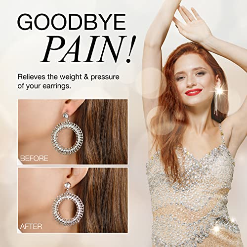BlingDots Earring Support &amp; Stabilizer - 90 Dots/45 Pairs - Drooping Earring Disc Ear Lobe Back Support, Lifts Large &amp; Heavy Earrings