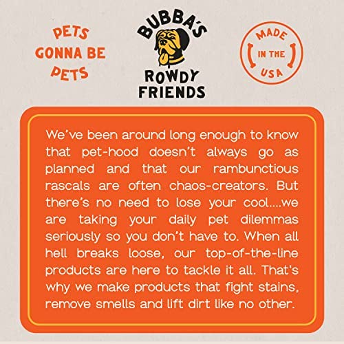 BUBBAS Super Strength Enzyme Cleaner - Pet Odor Eliminator - Carpet Stain Remover - Remove Dog &amp; Cat Urine Odor from Mattress, Sofa, Rug, Laundry, Hardwood Floors and more. Puppy Training Supplies