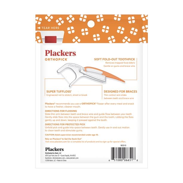 Plackers Orthopick Flosser for Braces/2pk