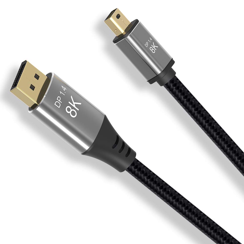 2M 6.6FT Mini DP to DisplayPort 8K Cable 8K(7680x4320)@60Hz 4K@144Hz DisplayPort 1.4 Bi-Directional Transmission DisplayPort to Mini DisplayPort 8K Cable