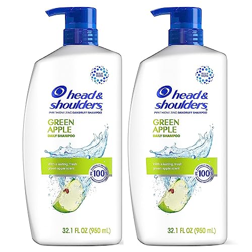 Head &amp; Shoulders Dandruff Shampoo, Clinically Proven Anti Dandruff &amp; Scalp Care Treatment, Fresh Green Apple Scent, Paraben-Free, 32.1 Fl Oz Each, 2 Pack