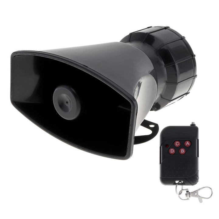 7 Tone Sound Loud Car Siren Vehicle Horn Hooter/Ambulance/Siren/Traffic Sound with Black Remote Controller 12V 100W (1PC Remote Controller)