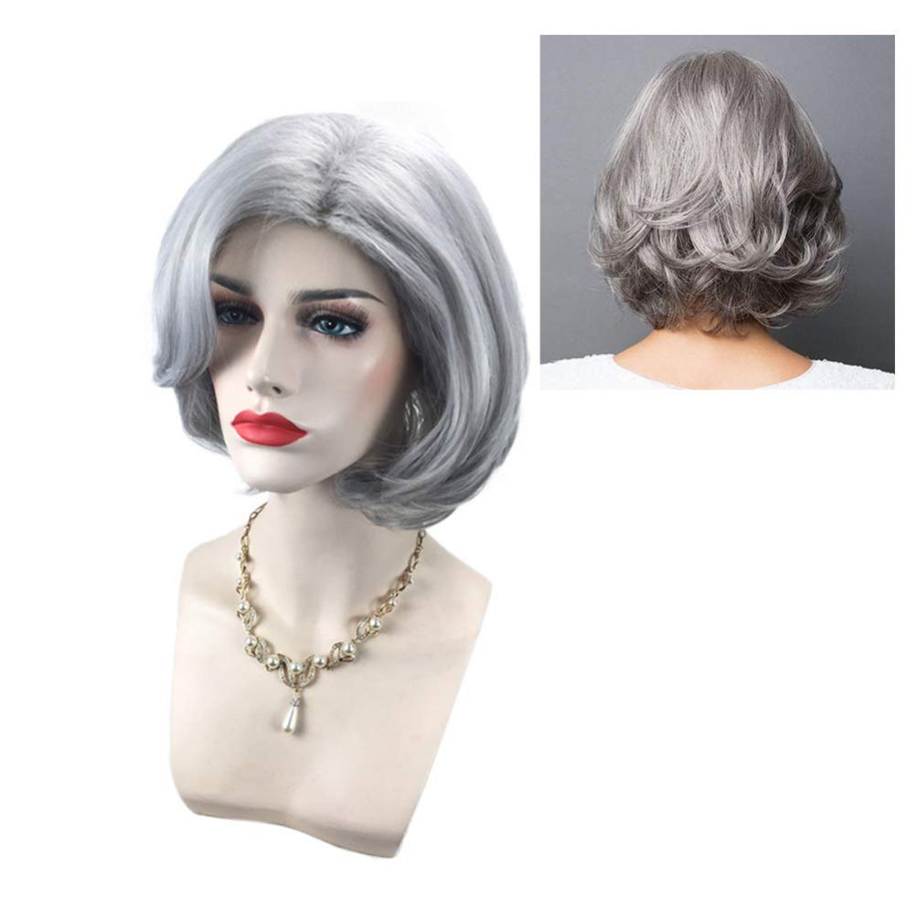SOLUSTRE Short Curl Wave Hair Wig Fashion Haircut Wigs 