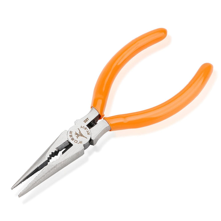 Needle Nose Pliers 5 Inch Precision Long Nose Pliers Small Jewelry Pliers Craftsman Tools for Bending Wire, Handcraft, PCB Board, Working in Tight Areas