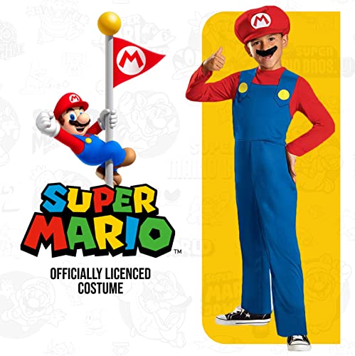 Nintendo Super Mario Bros DISK73689L Classic Costume, (Small 4-6 years), Red, Blue