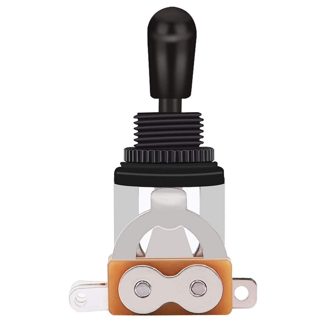 3 Way Guitar Toggle Switch Pickup Selector Black Metal hat Replaceable Black Switch tip Short Straight Guitar Toggle Switch Pickup Selector D-M-007