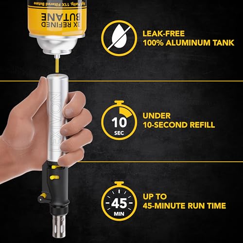 Butane Soldering Iron Multi-Purpose Kit | Cordless Self-Igniting Adjustable Flame 7-Tip Set | Pro-Grade (LX-770)