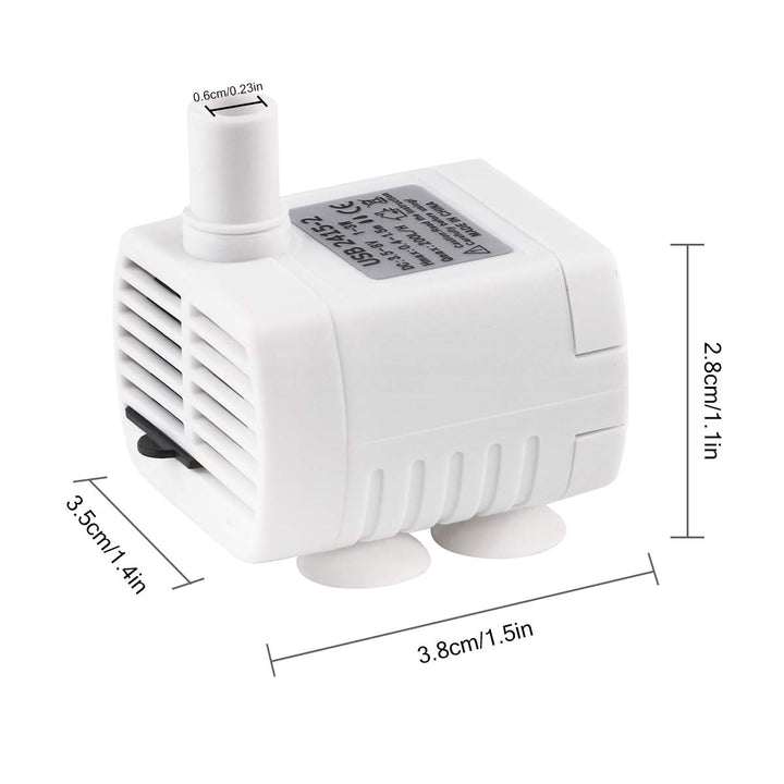 Driew 3W DC 3.5-8V USB Water Pump with Power Cord, Solar Mini Submersible,Brushless,Waterproof (USB Water Pump White)