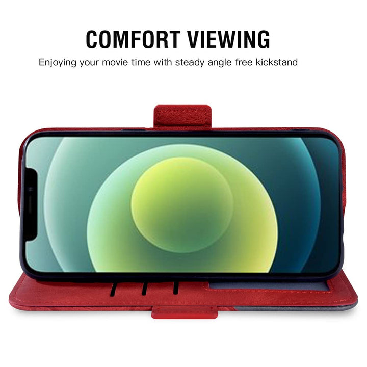 Compatible with iPhone 12 Pro iPhone12 6.1 Wallet Case and Tempered Glass Screen Protector Leather Flip Cover Card Holder Lanyard Stand Cell Phone Cases for iPhone12pro 5G i 12s iPhone12 12pro Red