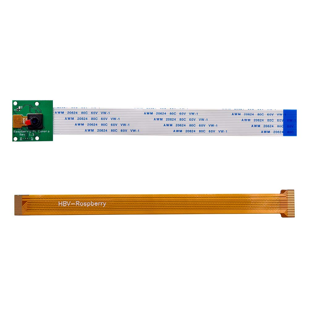 for Raspberry Pi Camera, 5MP 1080p Camera Module with OV5647 Sensor Video Webcam for Raspberry Pi Model A/B/B+, Pi 2, Raspberry Pi 3, 3B+, Pi 4B Ras Pi 4 Zero W Camera with Flex Cable