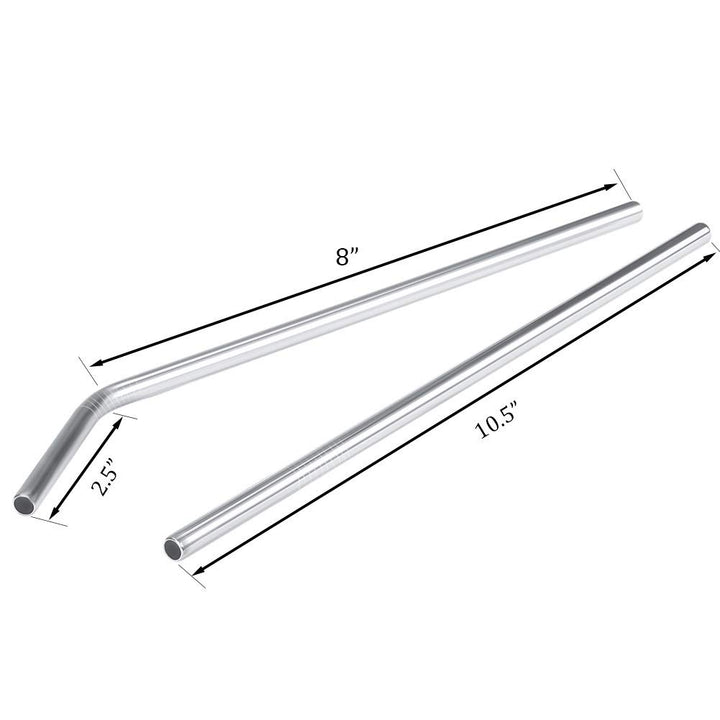 Kichwit Extra Long Stainless Steel Straws Set of 8, Reu