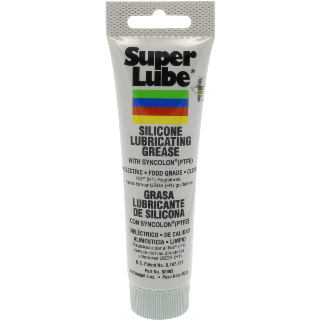 92003 Silicone Lubricating Grease with PTFE, 3 oz Tube, Translucent White