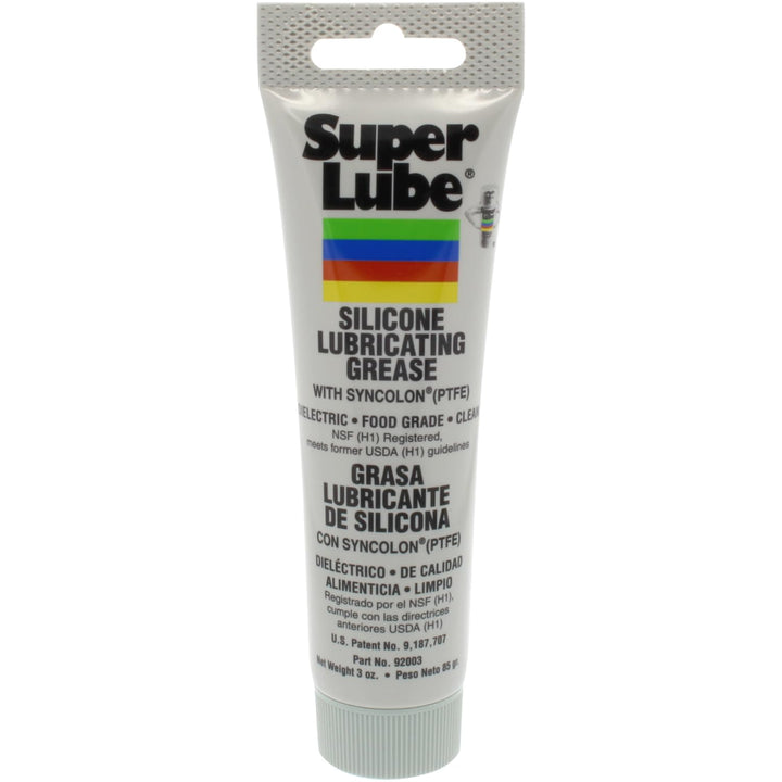 92003 Silicone Lubricating Grease with PTFE, 3 oz Tube, Translucent White