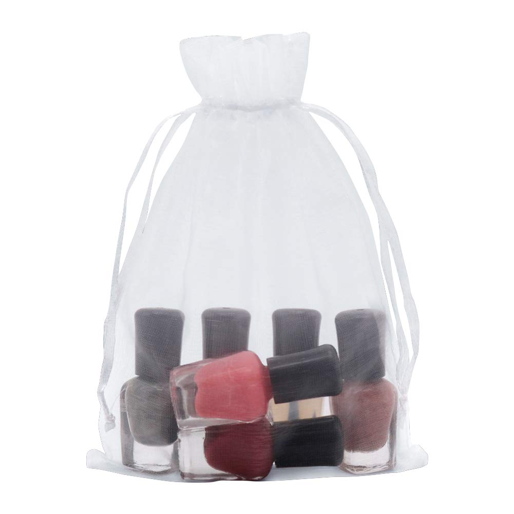 HRX Package White Organza Gift Bags 5x7 inch 100pcs, Me