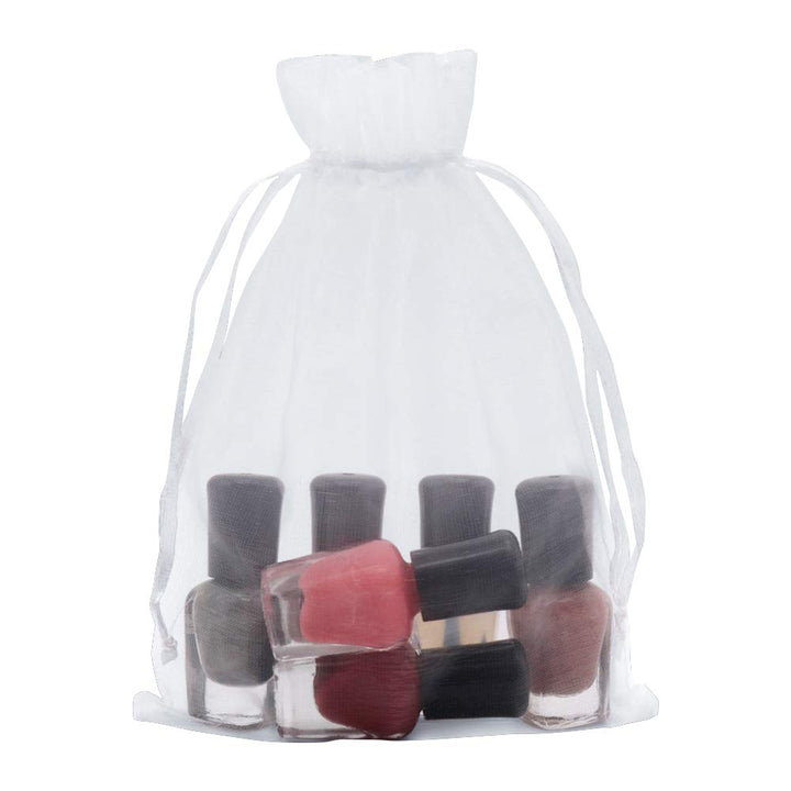 HRX Package White Organza Gift Bags 5x7 inch 100pcs, Me