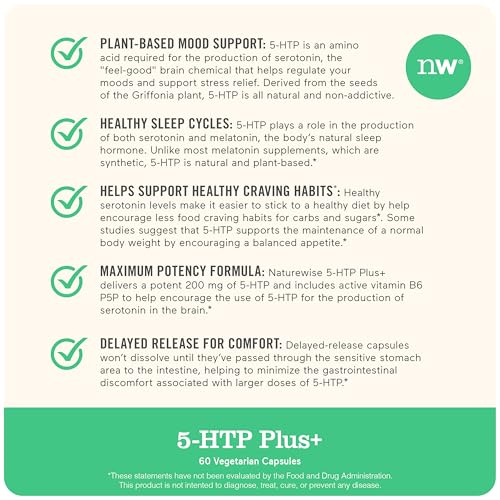 NatureWise 5-HTP 200mg Supplement from Griffonia Seeds 