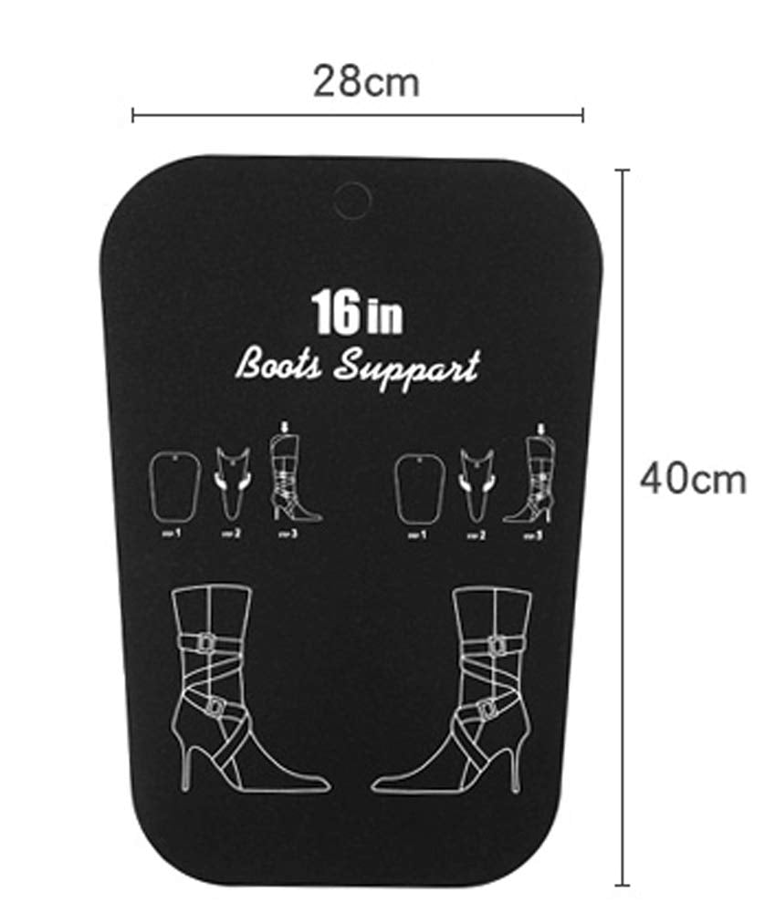 SYBL 2 Pairs(4 Sheets) Boot Shaper Form Inserts Tall Boot Support Shaper Thicken Shoe Tree Shape Holder for Women and Men,Black 16 Inches