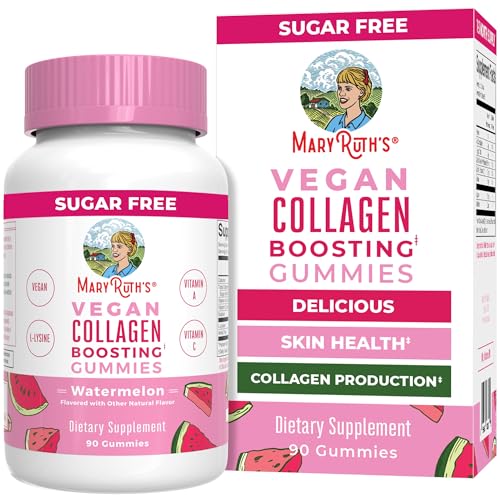 Vegan Collagen for Women & Men, Collagen Boosting Gummies, Skin Care, Lysine, Vitamin C, Vitamin A, Amla, Supplement for Hair & Skin, Vegan, Non-GMO, Gluten Free, 90 Servings