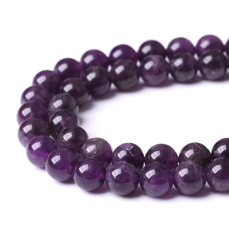 60pcs 6mm Natural Amethyst Beads Crystal Quartz Round Loose Gemstone Beads for Jewelry Making DIY Bracelet Necklace