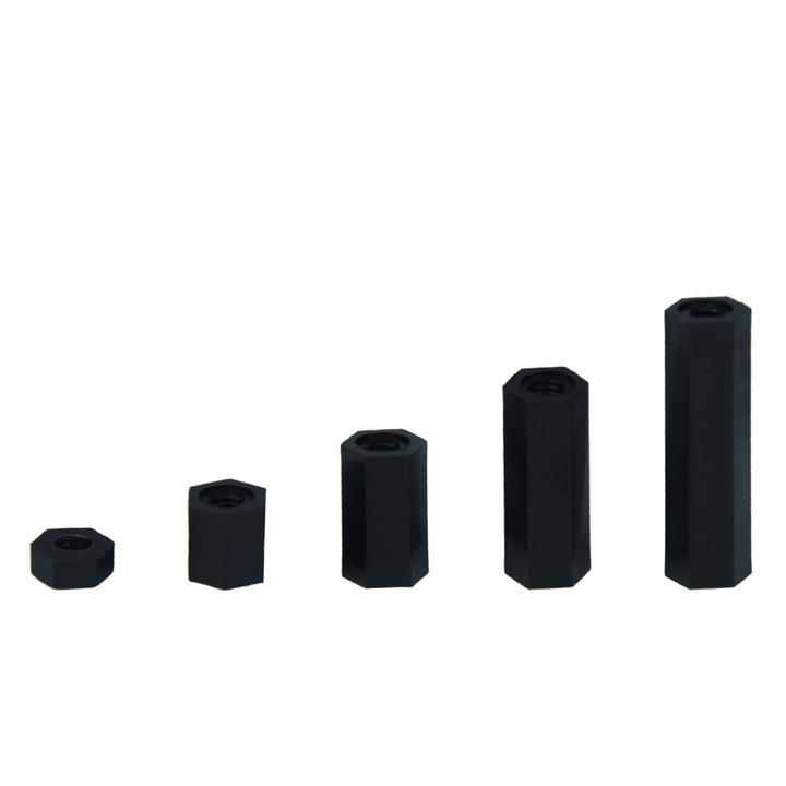 320pcs M3 Nylon Hex Spacer Standoff Kit Male Female Screw Nut Threaded Pillar Hex Standoff PCB Motherboard Circuit Board Standoffs Mounting Hardware Spacer Assortment Kit (Black)