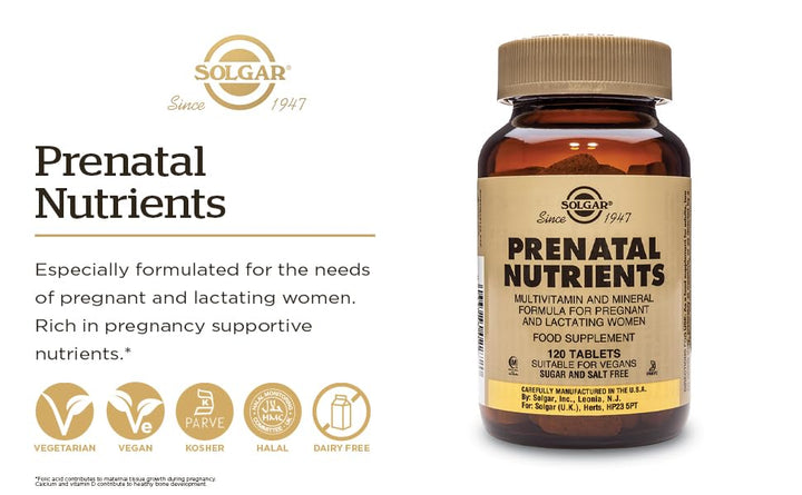Solgar Prenatal Nutrients - 120 Tablets - Multivitamin 
