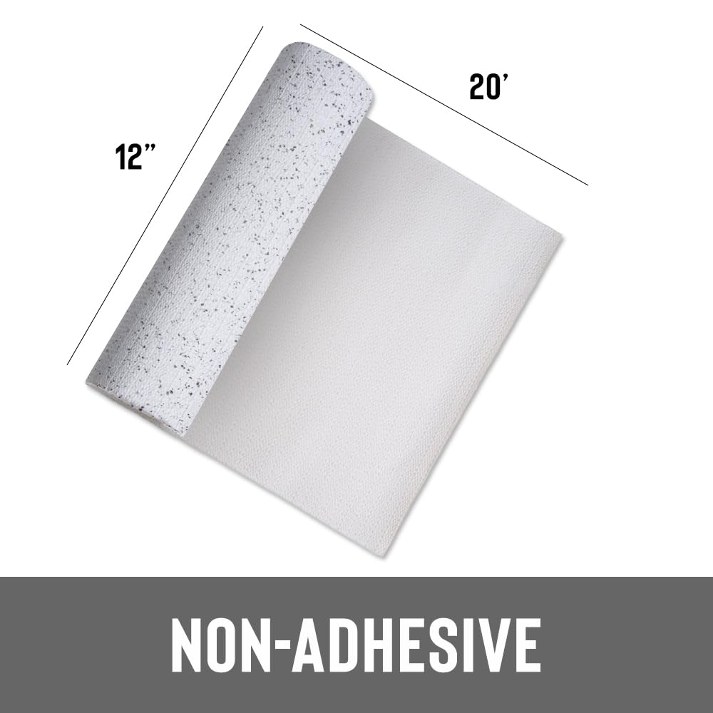 Brand Grip Prints Non-Adhesive Non-Slip Counter Top, Drawer/Shelf Liner, 12 x 20&#39;, Granite Black and White