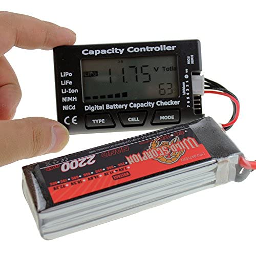 RC Cellmeter 7 Digital Battery Capacity Checker Lipo Battery Tester RC Battery Voltage Tester for LiPo/Li-ion/Nicd/NiMH Cell Meter Battery Checker Tester