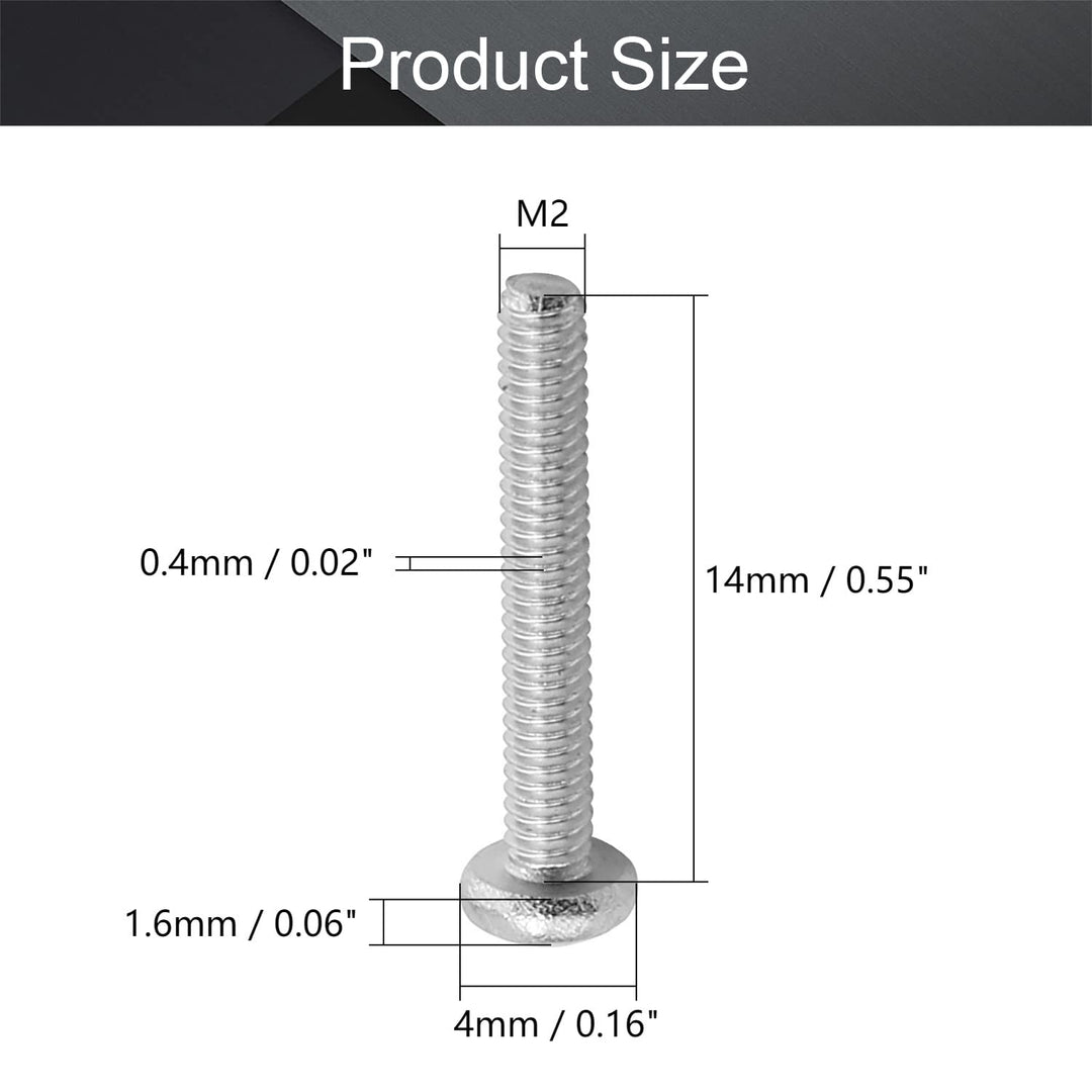 MroMax 60Pcs M2 x 14mm Pan Head Phillips Machine Screws