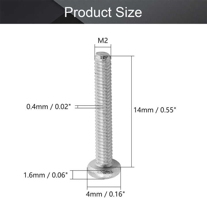 MroMax 60Pcs M2 x 14mm Pan Head Phillips Machine Screws