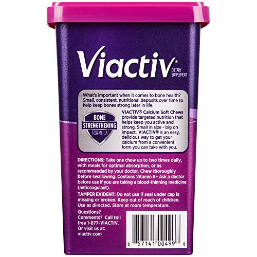 Viactiv Calcium +Vitamin D3 Supplement Soft Chews, Milk