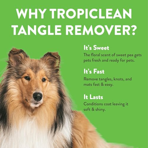 Dog Detangler Spray Dematting, Leave in Conditioner, Perfect for Doodles &amp; All Coat Types, Sweet Refreshing Scent, Made in the USA, 16 oz.
