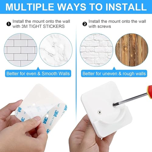 Adhesive Shower Curtain Rod Holder | No Drilling, Sticking them up Or Easy places to drill for a fixture | Strong Hold | 2 Pack, White (Rod Not Included)