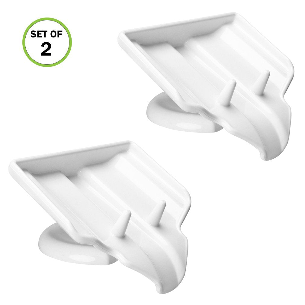 Evelots Soap Dish/Holder-Waterfall-Soap Saver/Dryer-Drain-No Mushy Soap, Set/2