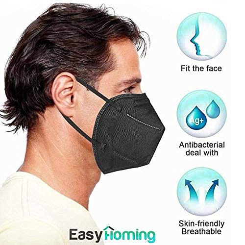 Face Mask With Valve - 10pcs Black Face Mask - 5 Layers - Disposable Face Mouth Covers Non-Woven Breathable Face Masks Respirator