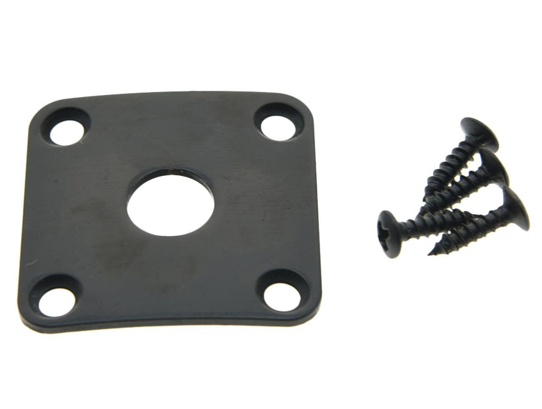 Black Metal Curved Base Bottom Jack Plate Square Jackplate for USA LP Les Paul