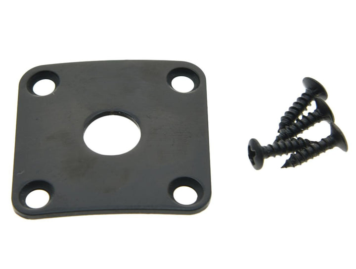 Black Metal Curved Base Bottom Jack Plate Square Jackplate for USA LP Les Paul