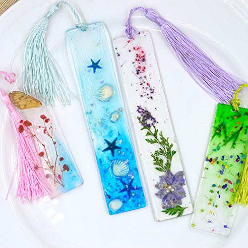 Warmshine 21 PCS Rectangle Silicone Bookmark Mold DIY Bookmark Mould Bookmark Making Mold Epoxy Resin Mold