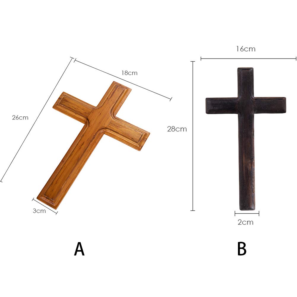 Wall Mounted Crosses Wooden Catholic Crucifix Jesus Christ Wooden Crosses Party Meditation, Religious Home Decor, Christian Wall Cross(Black)
