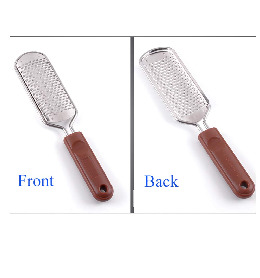 Foot File Colossal Foot Rasp Stainless Steel Pedicure Metal Surface Foot Care Tool,Foot Rasp Eliminate Feet Cracked Dead Thick Dry Hard Skin 28CM (Brown&11.2)