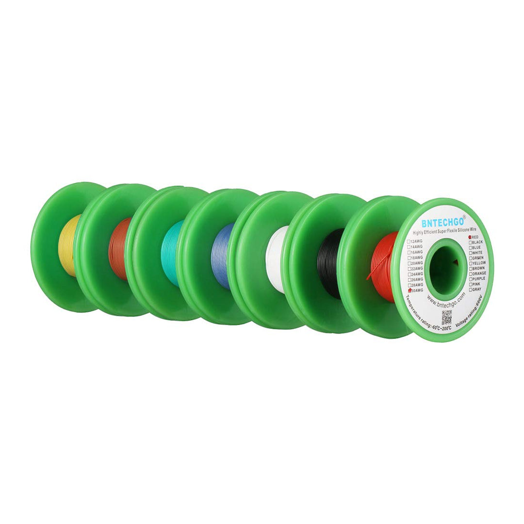 30 Gauge Silicone Wire Kit 7 Color Each 50 ft Flexible 30 AWG Stranded Tinned Copper Wire