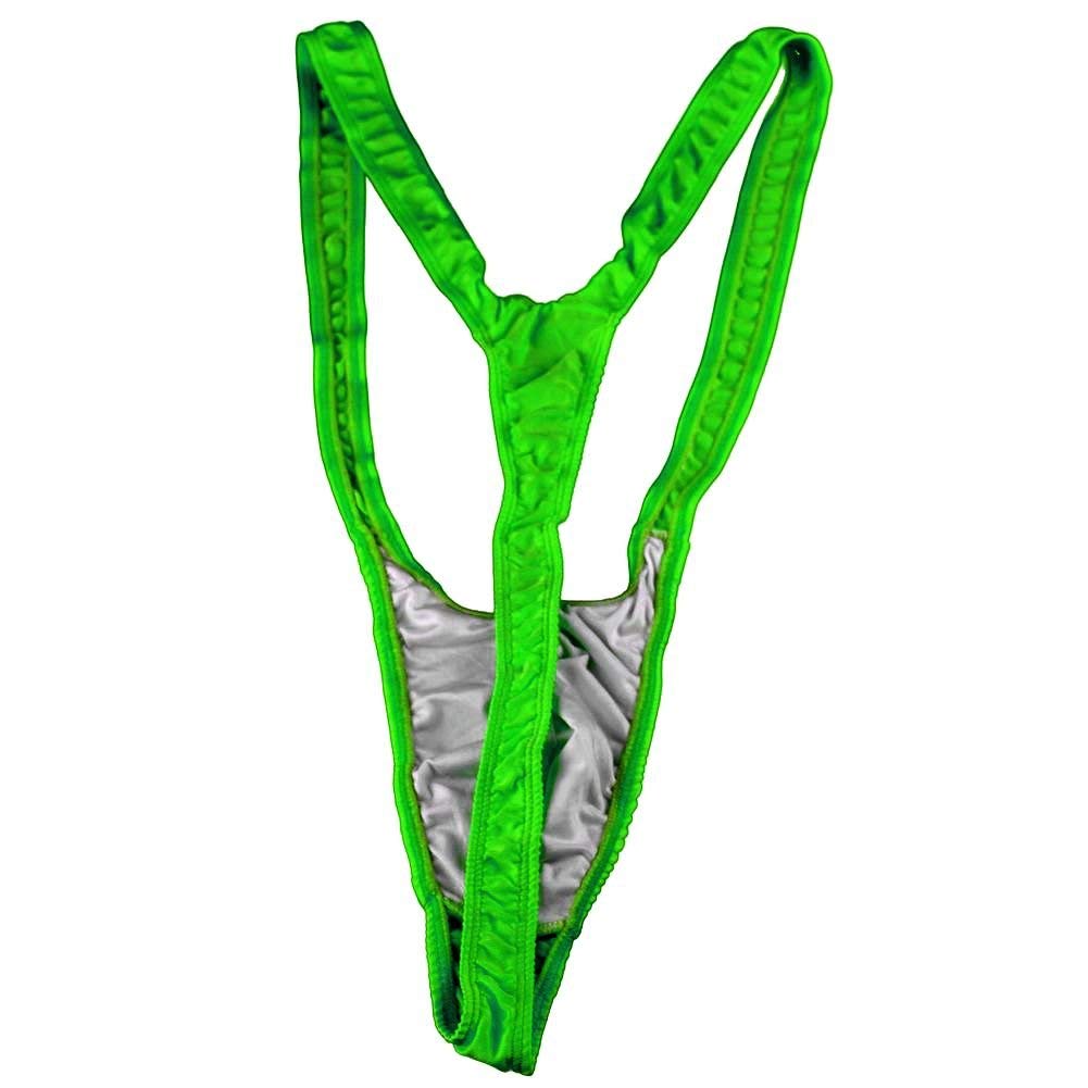 JEERLEEP Men's Borat Mankini Underwear-Green