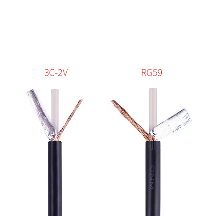 Tan QY BNC RG-59/U Cable 15Ft - BNC Male to Male Extens