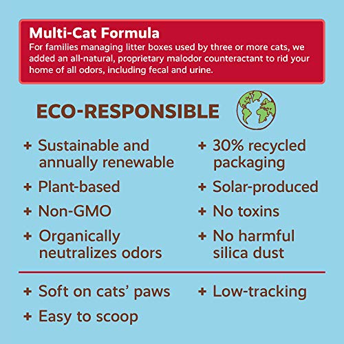 Cat Litter Made From Walnut Shells, Unscented, Multi-Cat, Upcycled, Low Dust, Sustainable, 26 Lbs