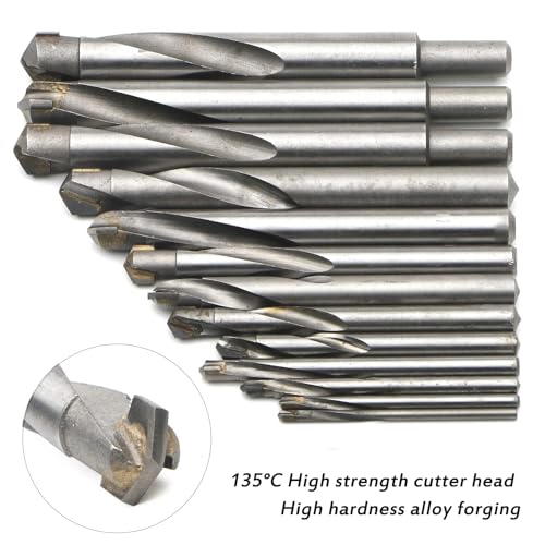 Drill Bit Set 13 pcs Tungsten Steel Cemented Carbide Twist Drill Bits, Metal Drill YG Alloy Blade, for for Cast Iron, Iron Plate, Pig Iron, 3 4 5 6 7 8 9 10 11 12 13.5 14 15 mm