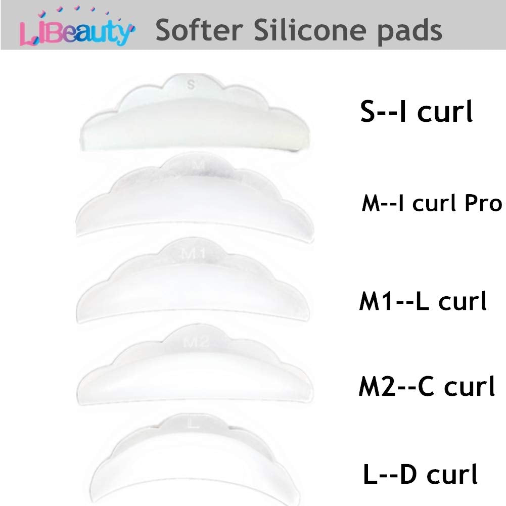Lash Lift Pads,Eyelash Perm Rods,Super Soft Lash Lift and Tint pads,10Pcs Reusable Silicone Lash Lifting Shields 5 Size SMM1M2L DIY At Home